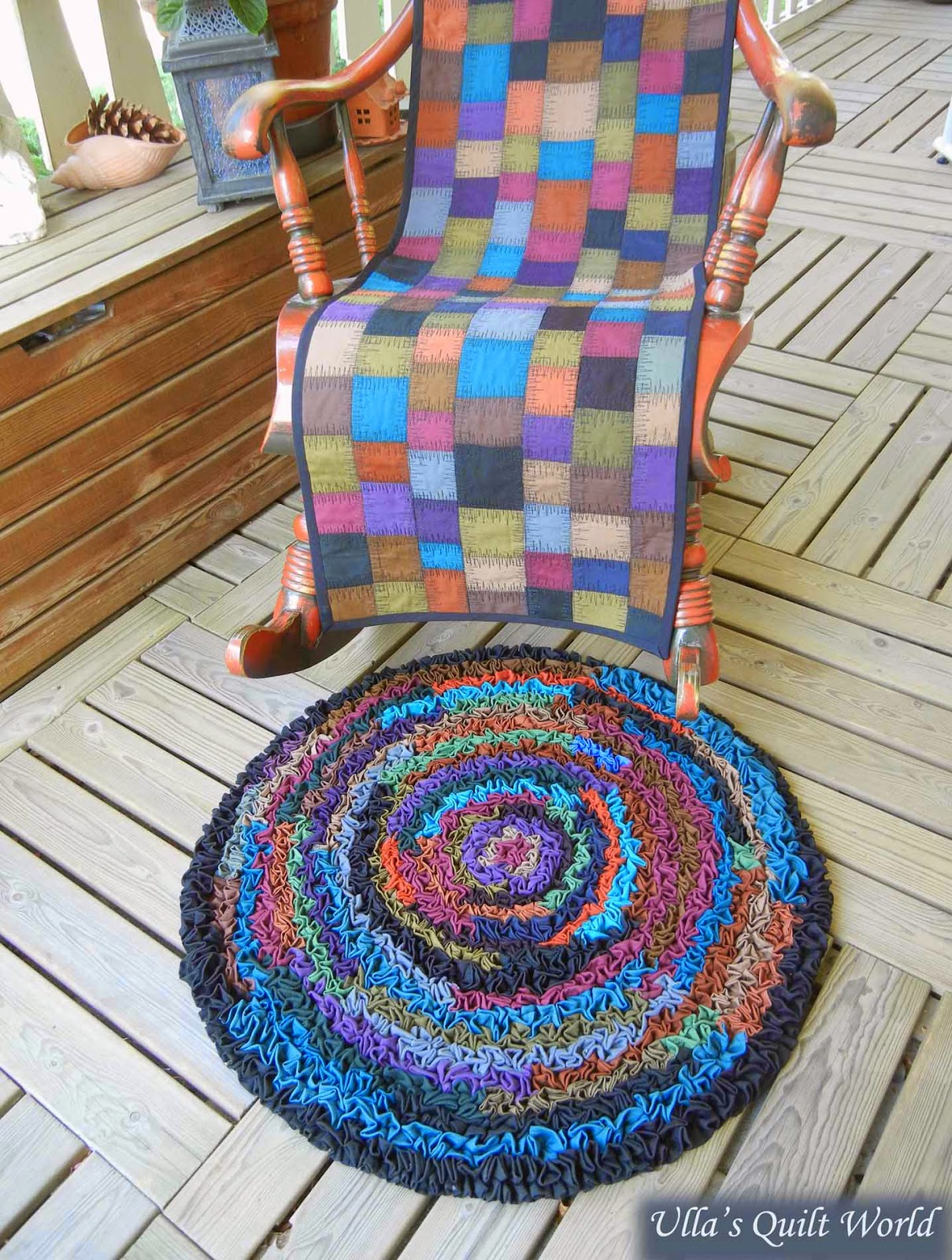 Rocking Chair cover and a rug+tutorial, quilting Ulla's Quilt World